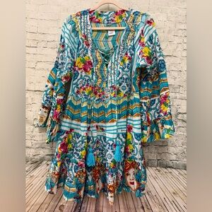 Colorful Bohemian Dress with Floral Patterns